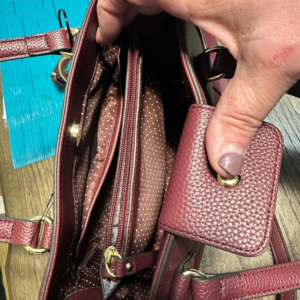 Nanette Lepore NWT Ansel pebble satchel Mulberry - Picture 2 of 6